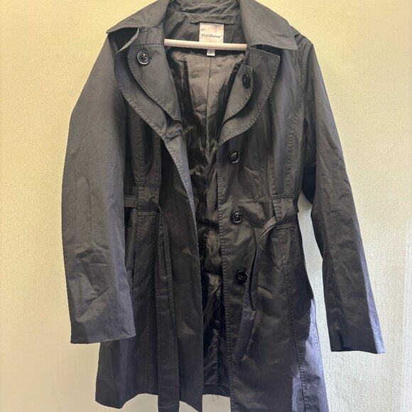 CROFT&BARROW BLACK TRENCH - Picture 1 of 3